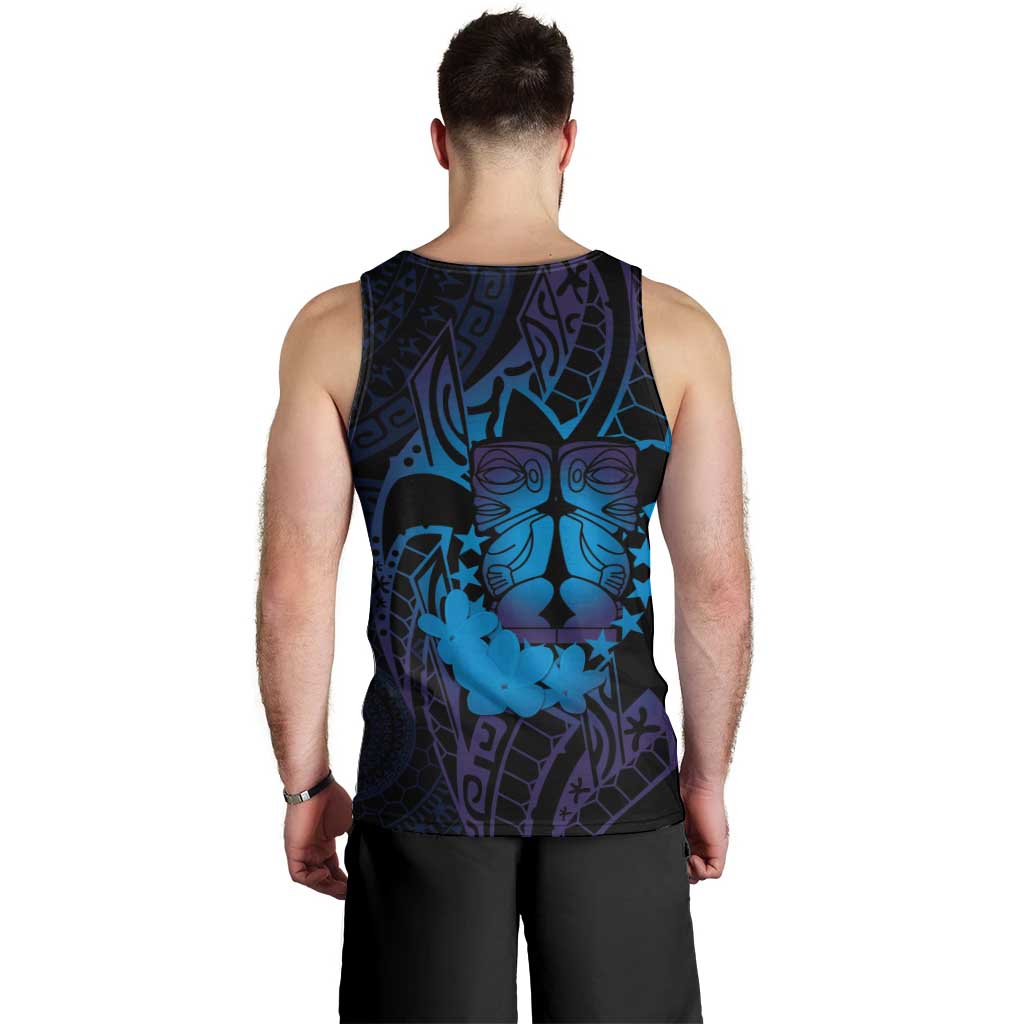 Kia Orana Kuki Airani Men Tank Top Cook Islands Tangaroa God Tatau Purple