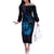 Kia Orana Kuki Airani Off The Shoulder Long Sleeve Dress Cook Islands Tangaroa God Tatau Purple