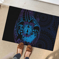 Kia Orana Kuki Airani Rubber Doormat Cook Islands Tangaroa God Tatau Purple