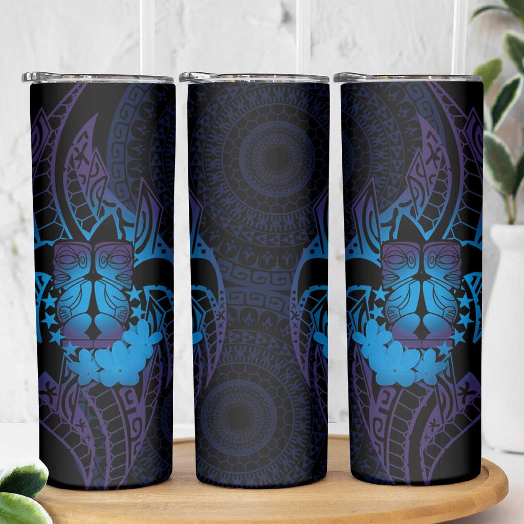 Kia Orana Kuki Airani Skinny Tumbler Cook Islands Tangaroa God Tatau Purple