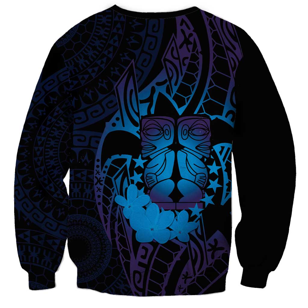 Kia Orana Kuki Airani Sweatshirt Cook Islands Tangaroa God Tatau Purple