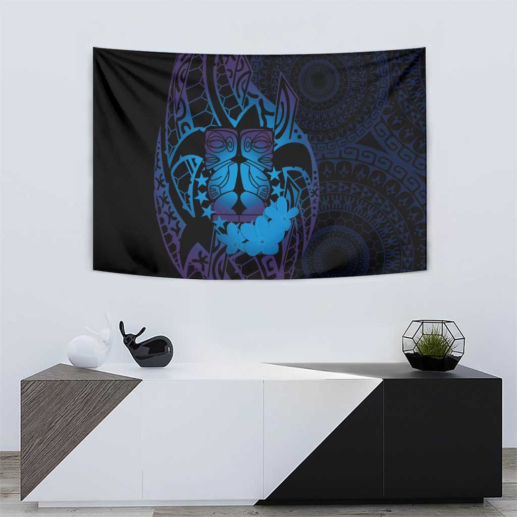 Kia Orana Kuki Airani Tapestry Cook Islands Tangaroa God Tatau Purple