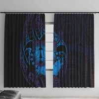 Kia Orana Kuki Airani Window Curtain Cook Islands Tangaroa God Tatau Purple
