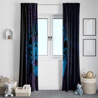 Kia Orana Kuki Airani Window Curtain Cook Islands Tangaroa God Tatau Purple
