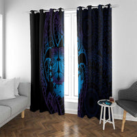 Kia Orana Kuki Airani Window Curtain Cook Islands Tangaroa God Tatau Purple