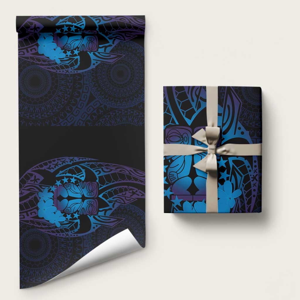 Kia Orana Kuki Airani Wrapping Paper Cook Islands Tangaroa God Tatau Purple - Polynesian Pride