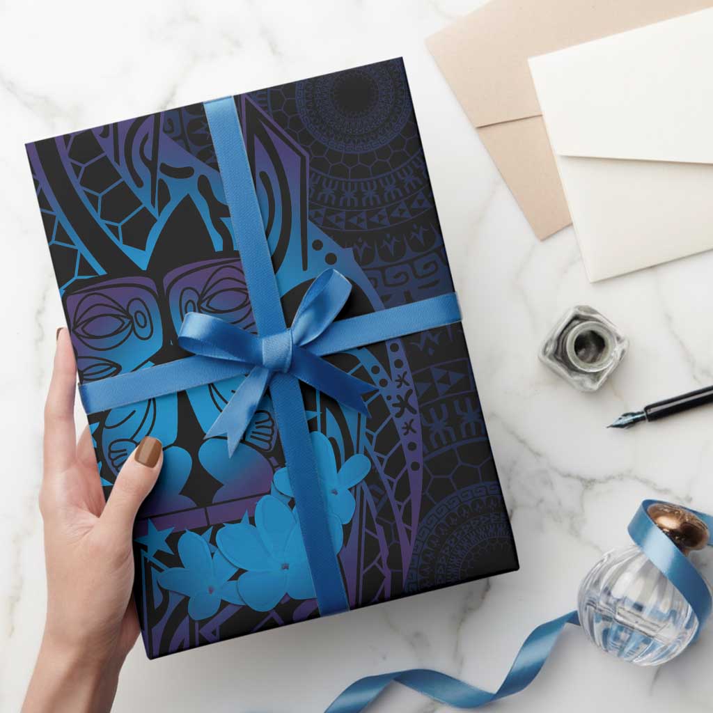 Kia Orana Kuki Airani Wrapping Paper Cook Islands Tangaroa God Tatau Purple - Polynesian Pride