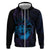 Kia Orana Kuki Airani Zip Hoodie Cook Islands Tangaroa God Tatau Purple
