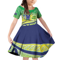 Te Maeva Nui Cook Islands Family Matching Off Shoulder Short Dress and Hawaiian Shirt 60th Independence Anniversary Proud