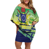 Te Maeva Nui Cook Islands Family Matching Off Shoulder Short Dress and Hawaiian Shirt 60th Independence Anniversary Proud
