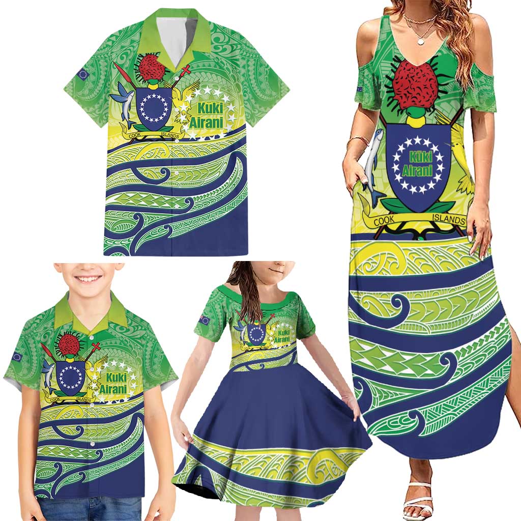 Te Maeva Nui Cook Islands Family Matching Summer Maxi Dress and Hawaiian Shirt 60th Independence Anniversary Proud