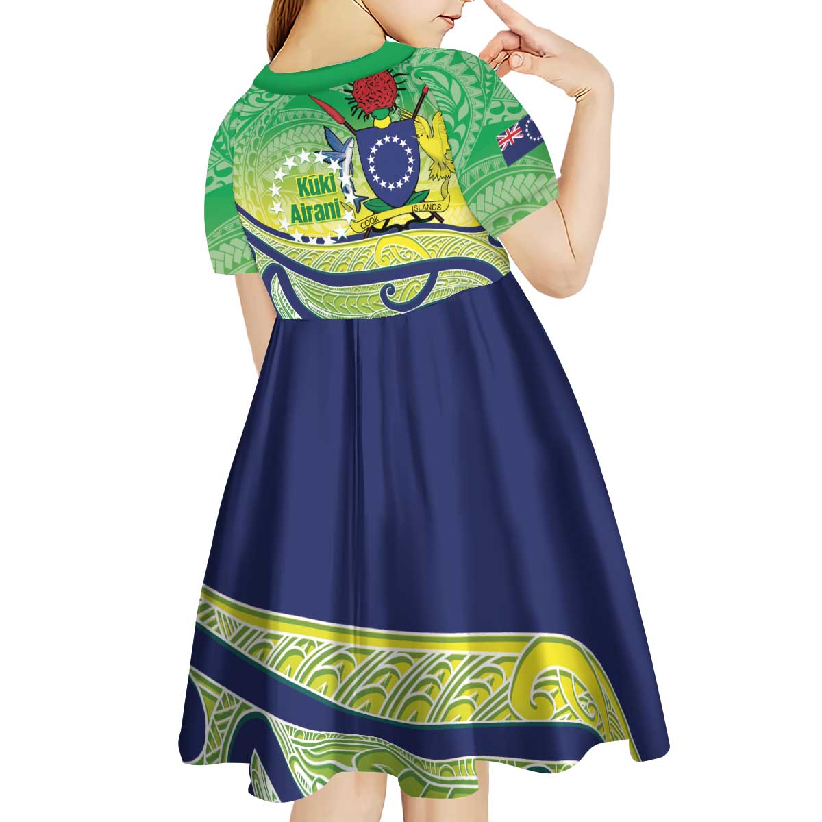 Te Maeva Nui Cook Islands Kid Short Sleeve Dress 60th Independence Anniversary Proud