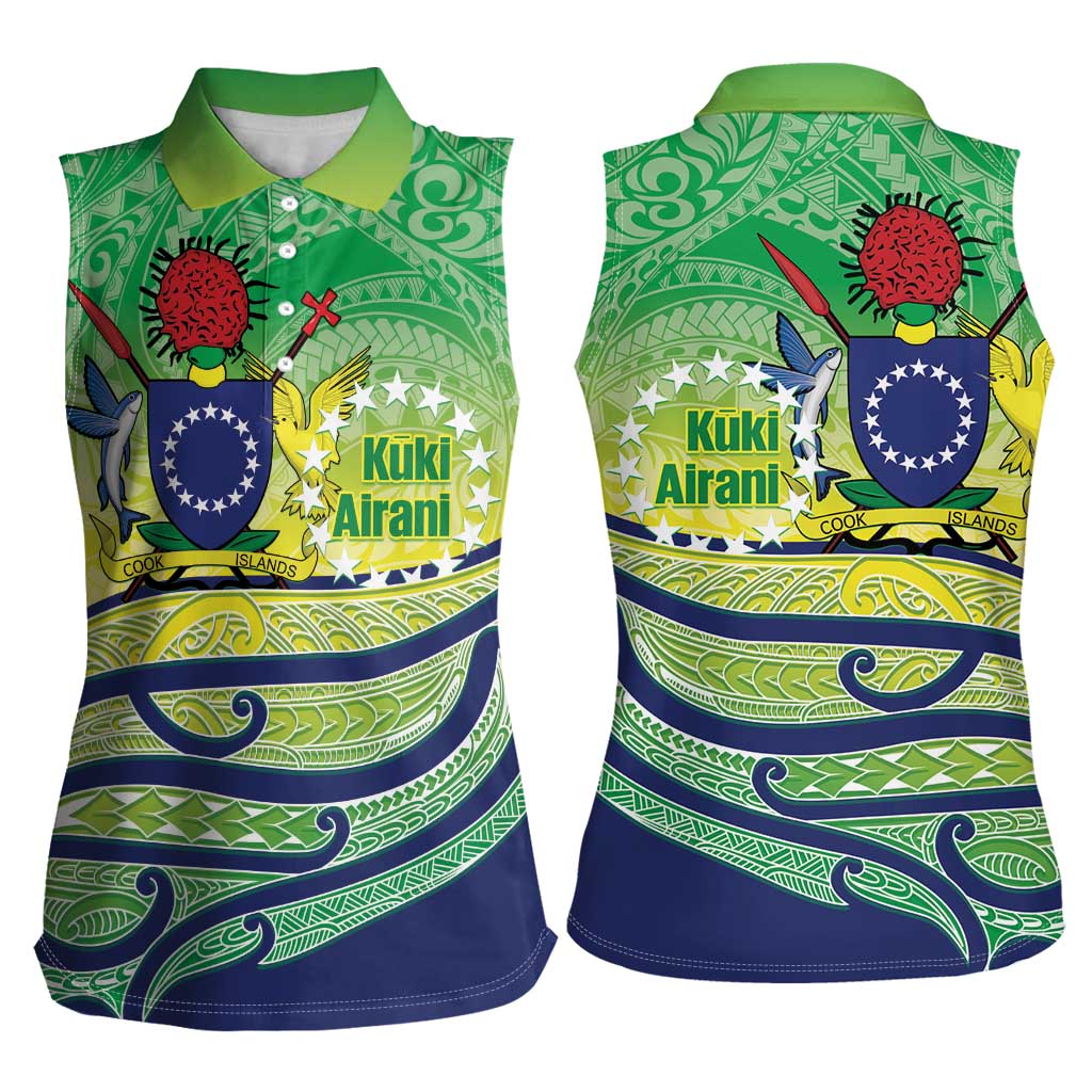 Te Maeva Nui Cook Islands Women Sleeveless Polo Shirt 60th Independence Anniversary Proud