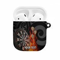 Personalised Aotearoa Darts AirPods Case Maori Koru Flaming Dartboard - Polynesian Pride