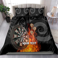Personalised Aotearoa Darts Bedding Set Maori Koru Flaming Dartboard
