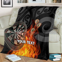 Personalised Aotearoa Darts Blanket Maori Koru Flaming Dartboard