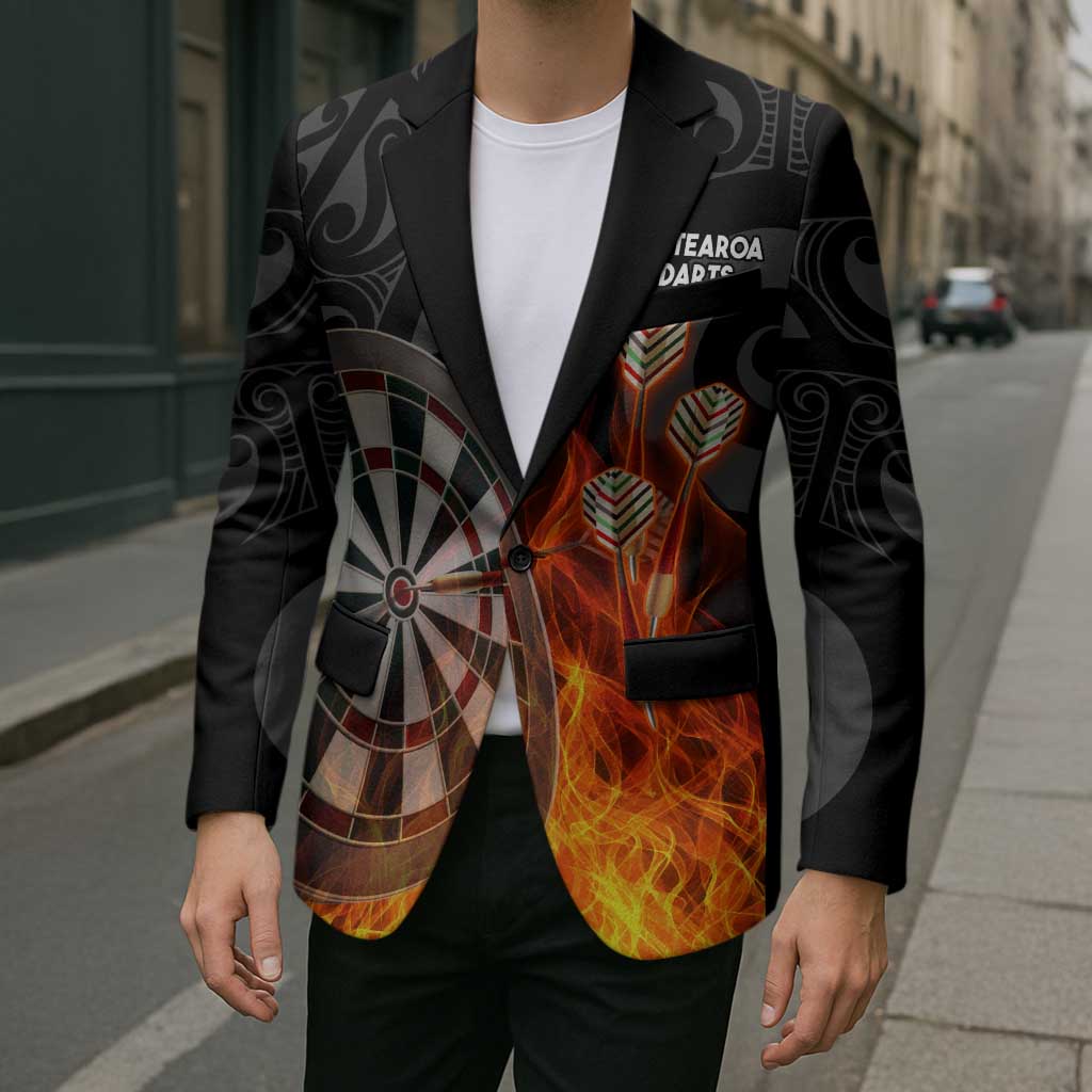 Personalised Aotearoa Darts Blazer Maori Koru Flaming Dartboard - Polynesian Pride