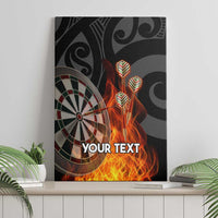 Personalised Aotearoa Darts Canvas Wall Art Maori Koru Flaming Dartboard