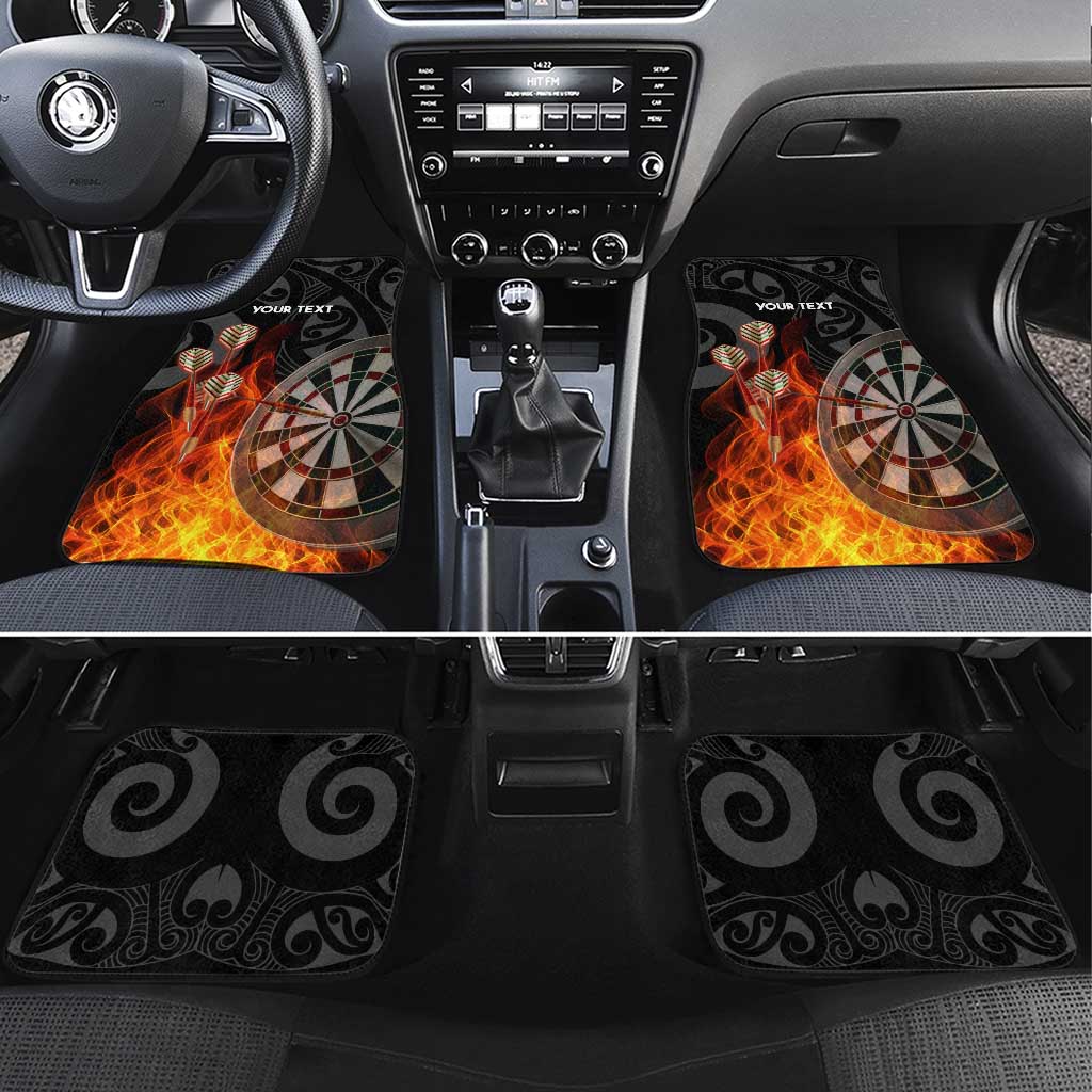 Personalised Aotearoa Darts Car Mats Maori Koru Flaming Dartboard