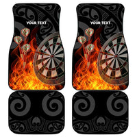 Personalised Aotearoa Darts Car Mats Maori Koru Flaming Dartboard