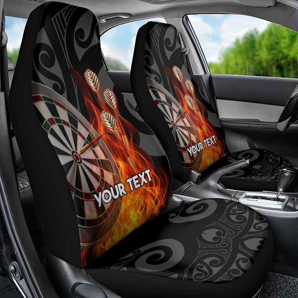 Personalised Aotearoa Darts Car Seat Cover Maori Koru Flaming Dartboard