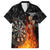 Personalised Aotearoa Darts Family Matching Off Shoulder Short Dress and Hawaiian Shirt Maori Koru Flaming Dartboard