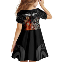 Personalised Aotearoa Darts Family Matching Summer Maxi Dress and Hawaiian Shirt Maori Koru Flaming Dartboard LT14 - Polynesian Pride