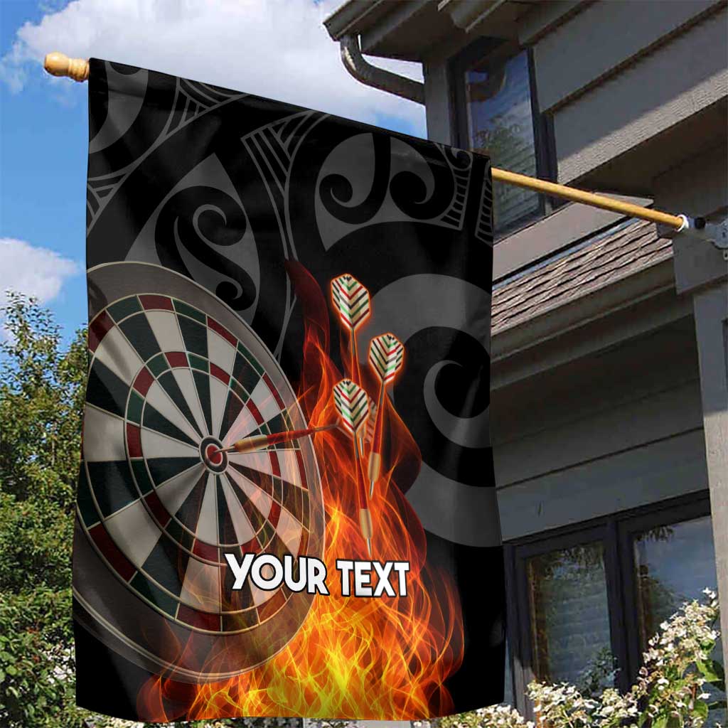 Personalised Aotearoa Darts Garden Flag Maori Koru Flaming Dartboard