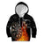 Personalised Aotearoa Darts Kid Hoodie Maori Koru Flaming Dartboard