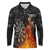 Personalised Aotearoa Darts Long Sleeve Polo Shirt Maori Koru Flaming Dartboard