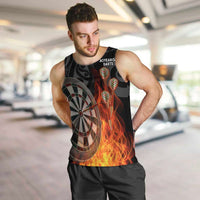 Personalised Aotearoa Darts Men Tank Top Maori Koru Flaming Dartboard