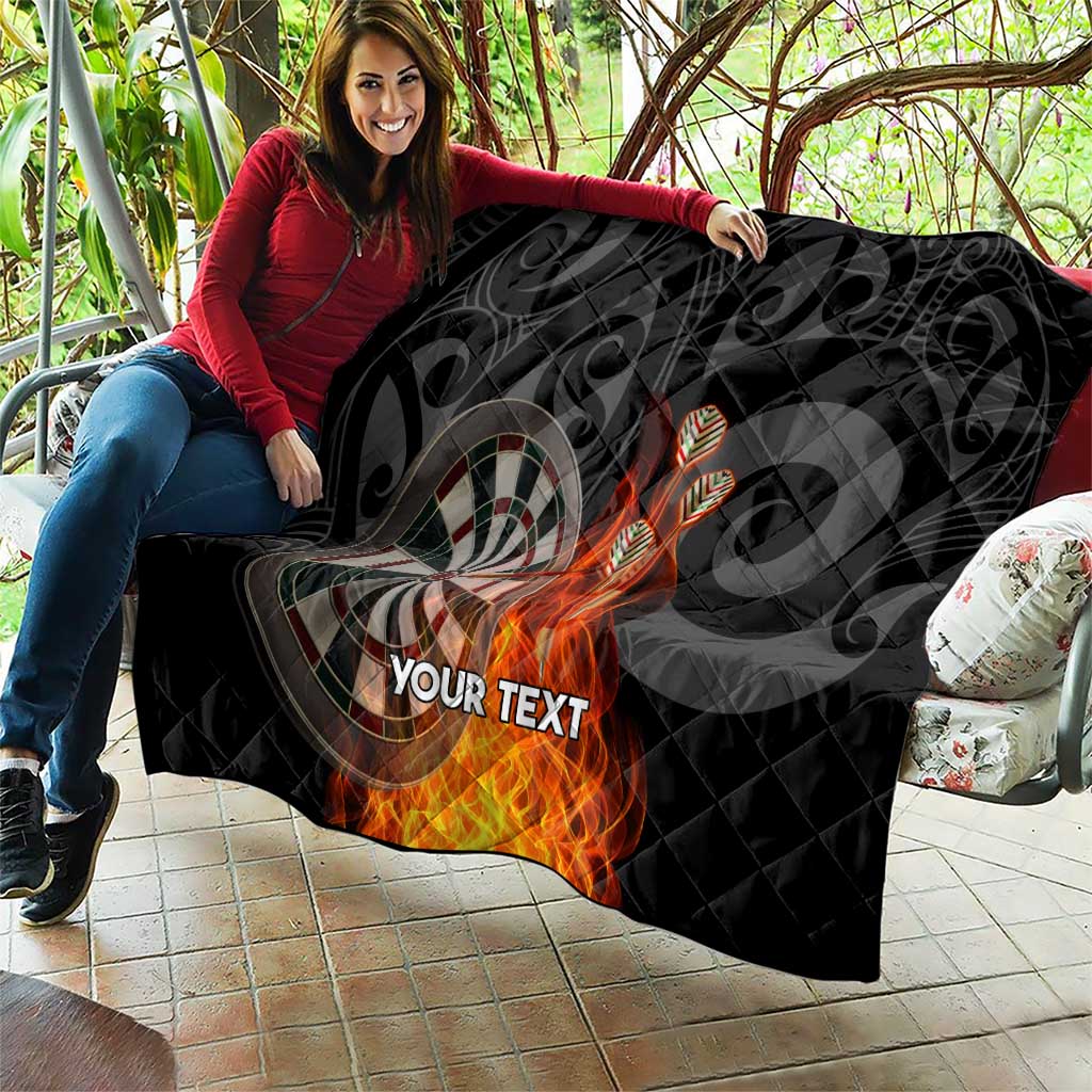 Personalised Aotearoa Darts Quilt Maori Koru Flaming Dartboard