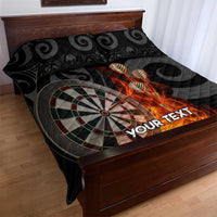 Personalised Aotearoa Darts Quilt Bed Set Maori Koru Flaming Dartboard