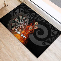 Personalised Aotearoa Darts Rubber Doormat Maori Koru Flaming Dartboard