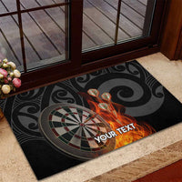 Personalised Aotearoa Darts Rubber Doormat Maori Koru Flaming Dartboard