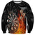 Personalised Aotearoa Darts Sweatshirt Maori Koru Flaming Dartboard