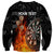Personalised Aotearoa Darts Sweatshirt Maori Koru Flaming Dartboard