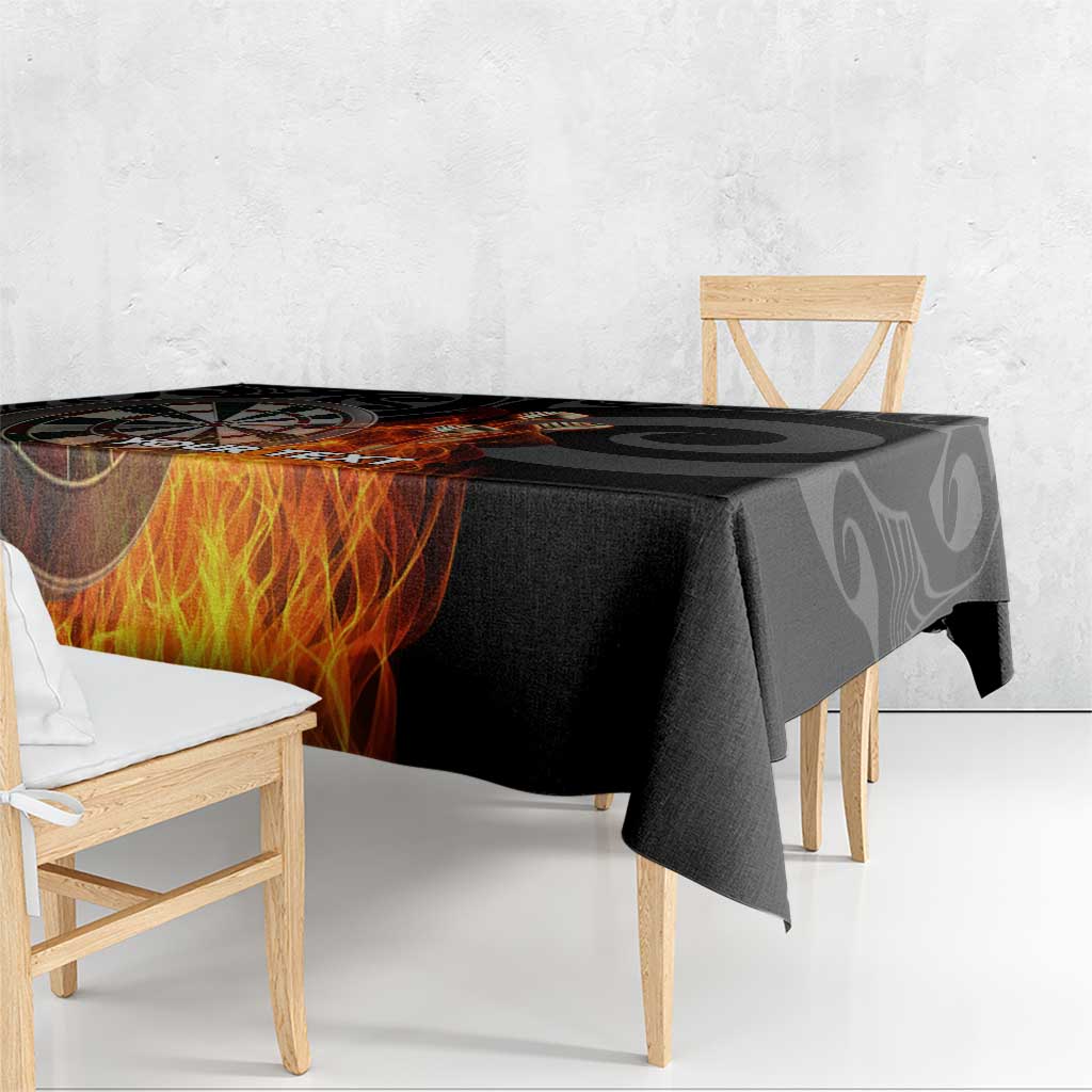 Personalised Aotearoa Darts Tablecloth Maori Koru Flaming Dartboard