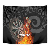Personalised Aotearoa Darts Tapestry Maori Koru Flaming Dartboard