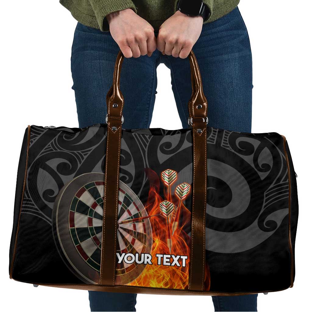 Personalised Aotearoa Darts Travel Bag Maori Koru Flaming Dartboard - Polynesian Pride