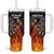 Personalised Aotearoa Darts Tumbler With Handle Maori Koru Flaming Dartboard