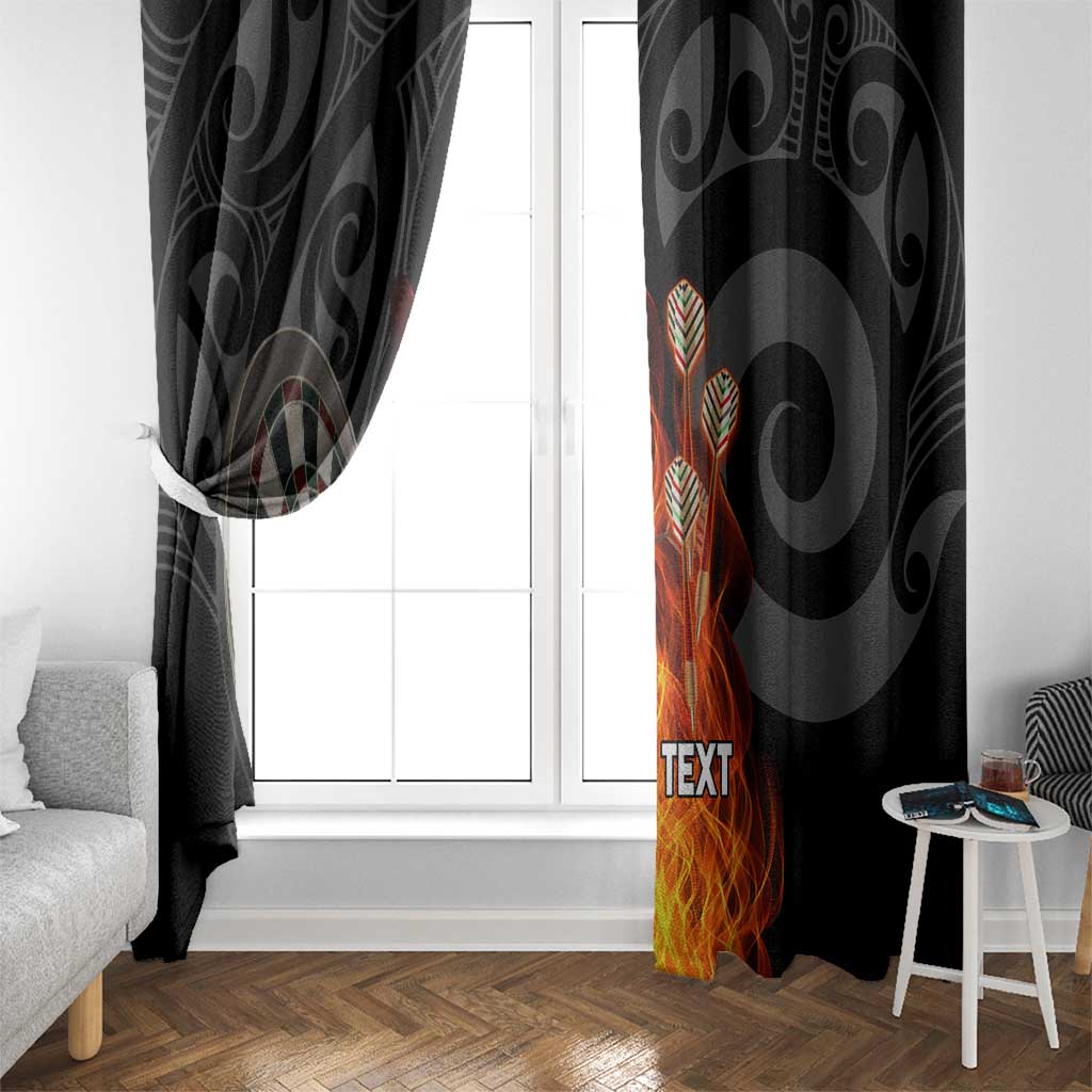 Personalised Aotearoa Darts Window Curtain Maori Koru Flaming Dartboard