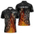 Personalised Aotearoa Darts Zipper Polo Shirt Maori Koru Flaming Dartboard - Polynesian Pride