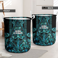 Maori Language Week Laundry Basket Kia Mau Ki To Ukaipo Paua Shell Color LT14 - Polynesian Pride