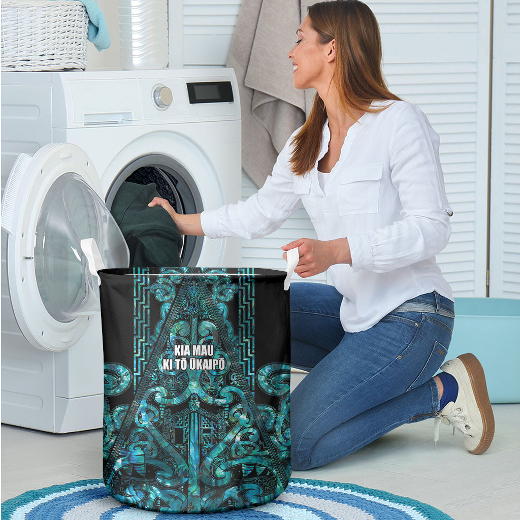 Maori Language Week Laundry Basket Kia Mau Ki To Ukaipo Paua Shell Color LT14 - Polynesian Pride