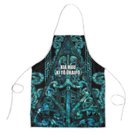 Maori Language Week Apron Kia Mau Ki To Ukaipo Paua Shell Color LT14 Turquoise - Polynesian Pride