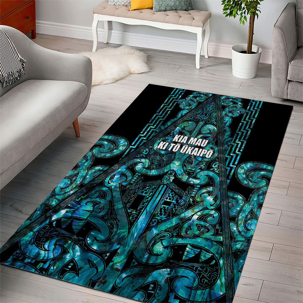 Maori Language Week Area Rug Kia Mau Ki To Ukaipo Paua Shell Color LT14 - Polynesian Pride