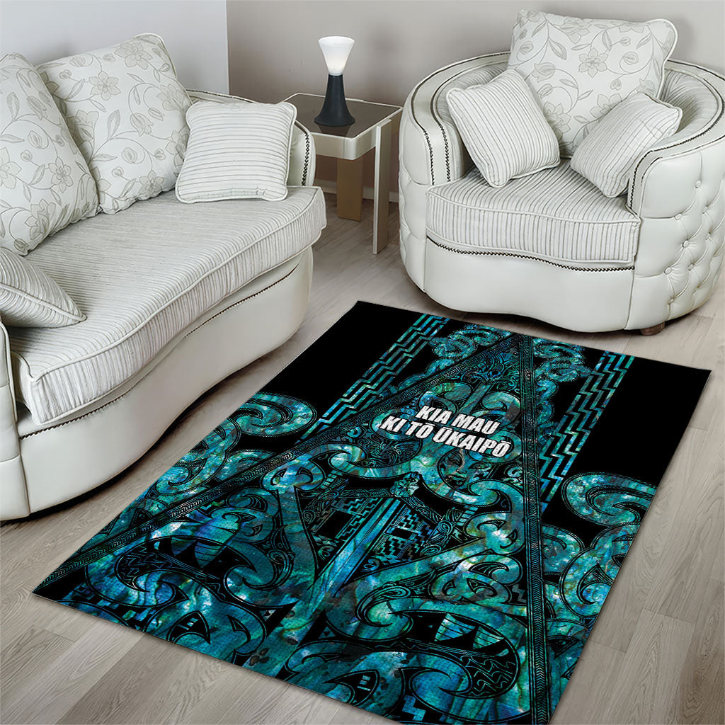 Maori Language Week Area Rug Kia Mau Ki To Ukaipo Paua Shell Color LT14 - Polynesian Pride