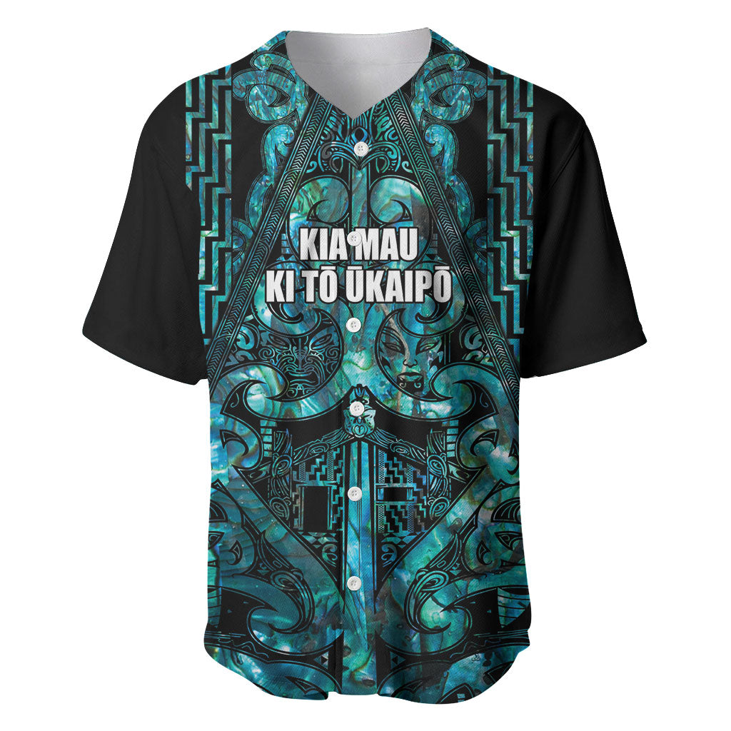 Maori Language Week Personalised Baseball Jersey Kia Mau Ki To Ukaipo Paua Shell Color LT14 Turquoise - Polynesian Pride