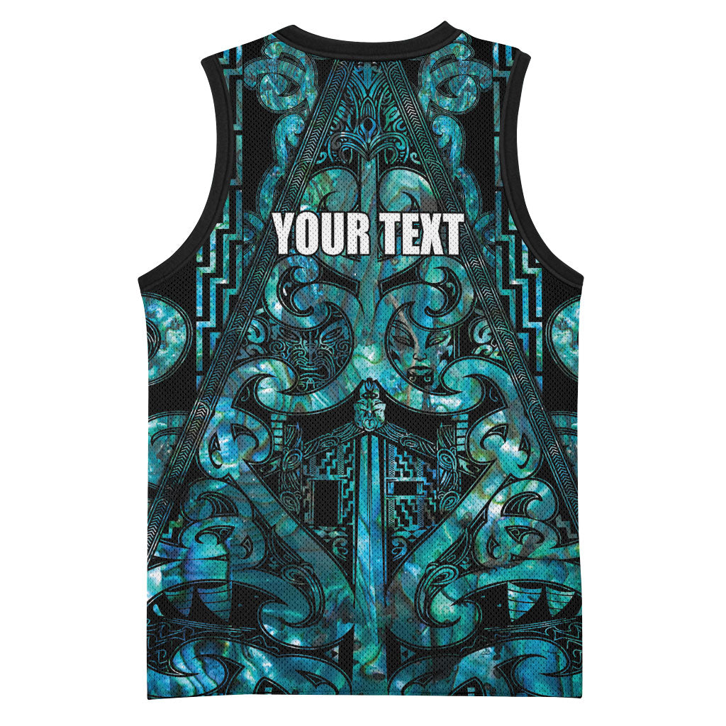 Maori Language Week Personalised Basketball Jersey Kia Mau Ki To Ukaipo Paua Shell Color LT14 - Polynesian Pride